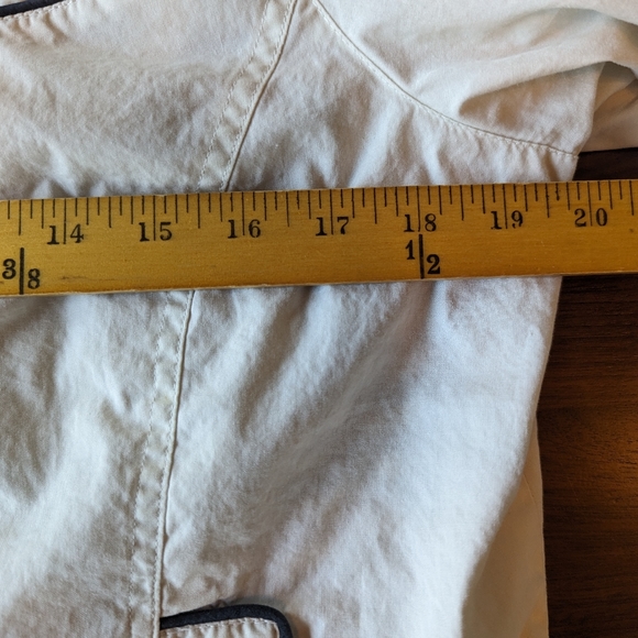 Ben Sherman White Moto Jacket Pockets Striped Liner Y2K Punk Women's Size XL EUC - Picture 14 of 15